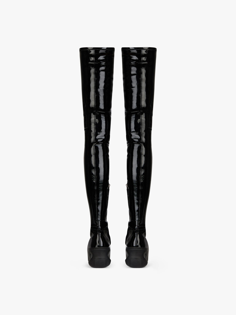 G CLOG THIGH BOOTS IN PATENT LEATHER 5