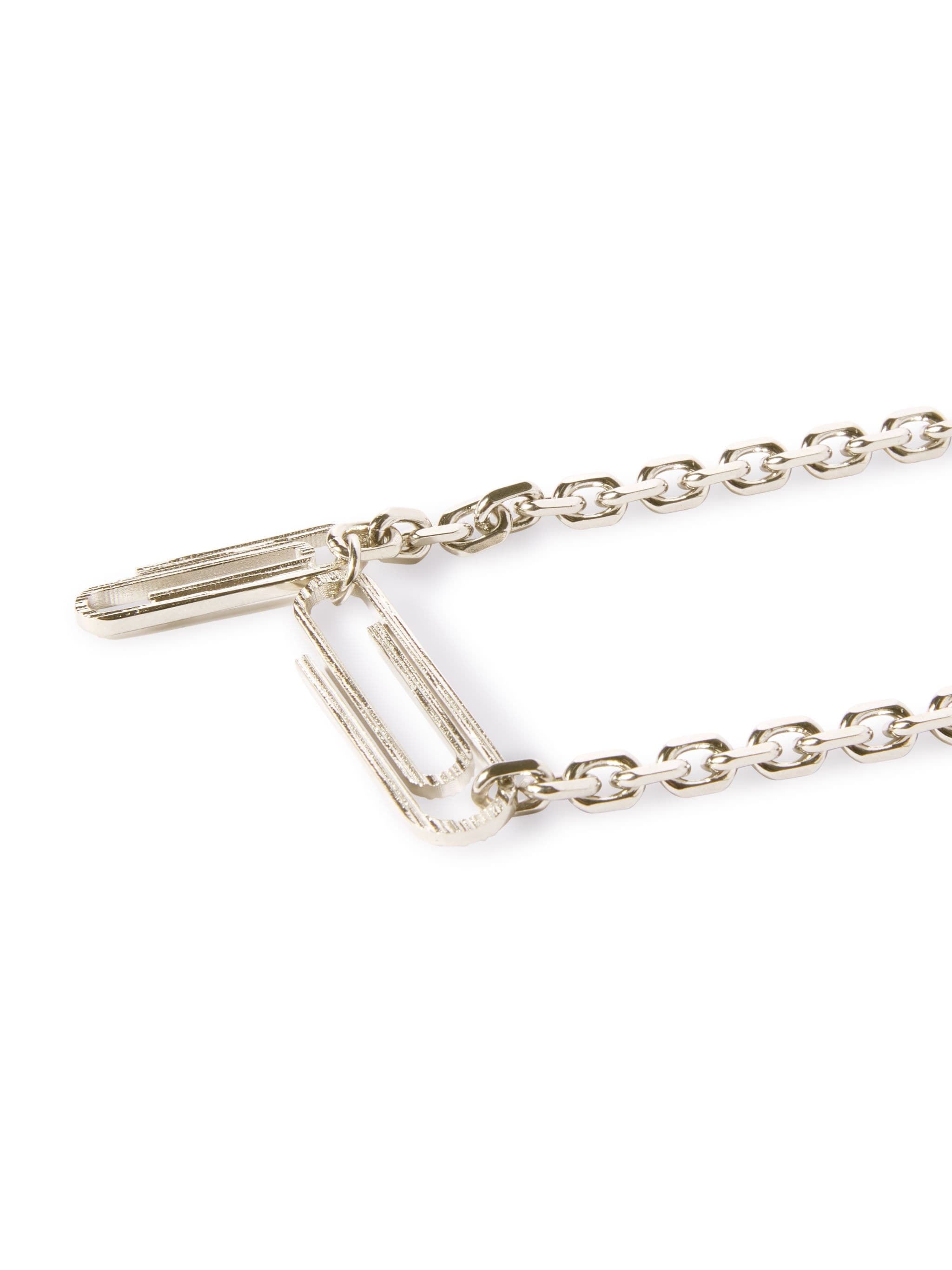 Texture Paperclip Necklace Silver No Col - 2