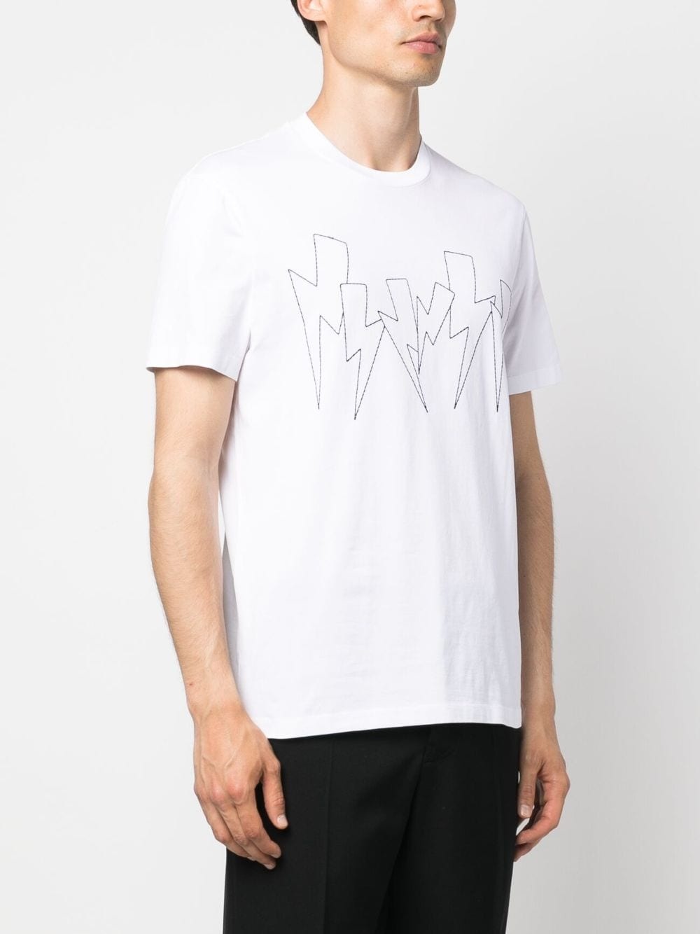 Thunderbolt-print crew-neck T-shirt - 3