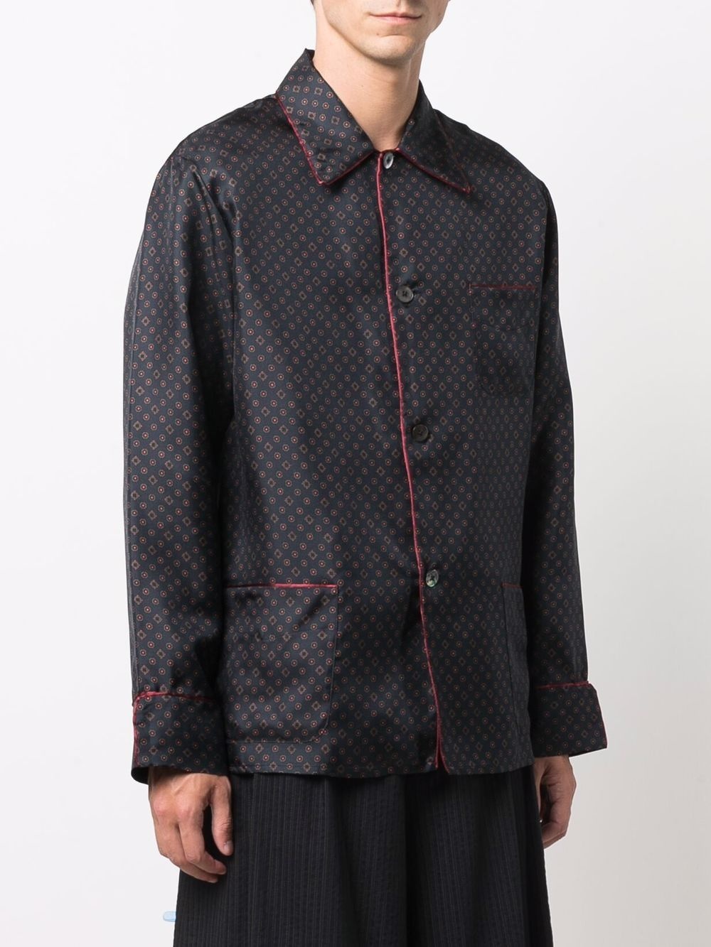 geometric-print silk shirt - 3