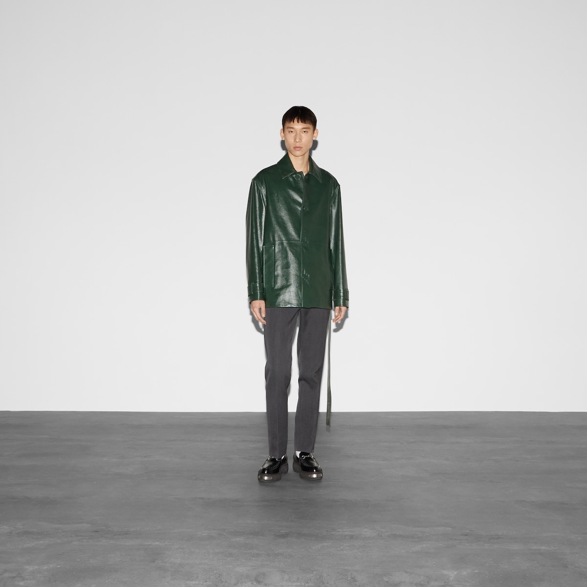 Shiny leather trench coat - 2