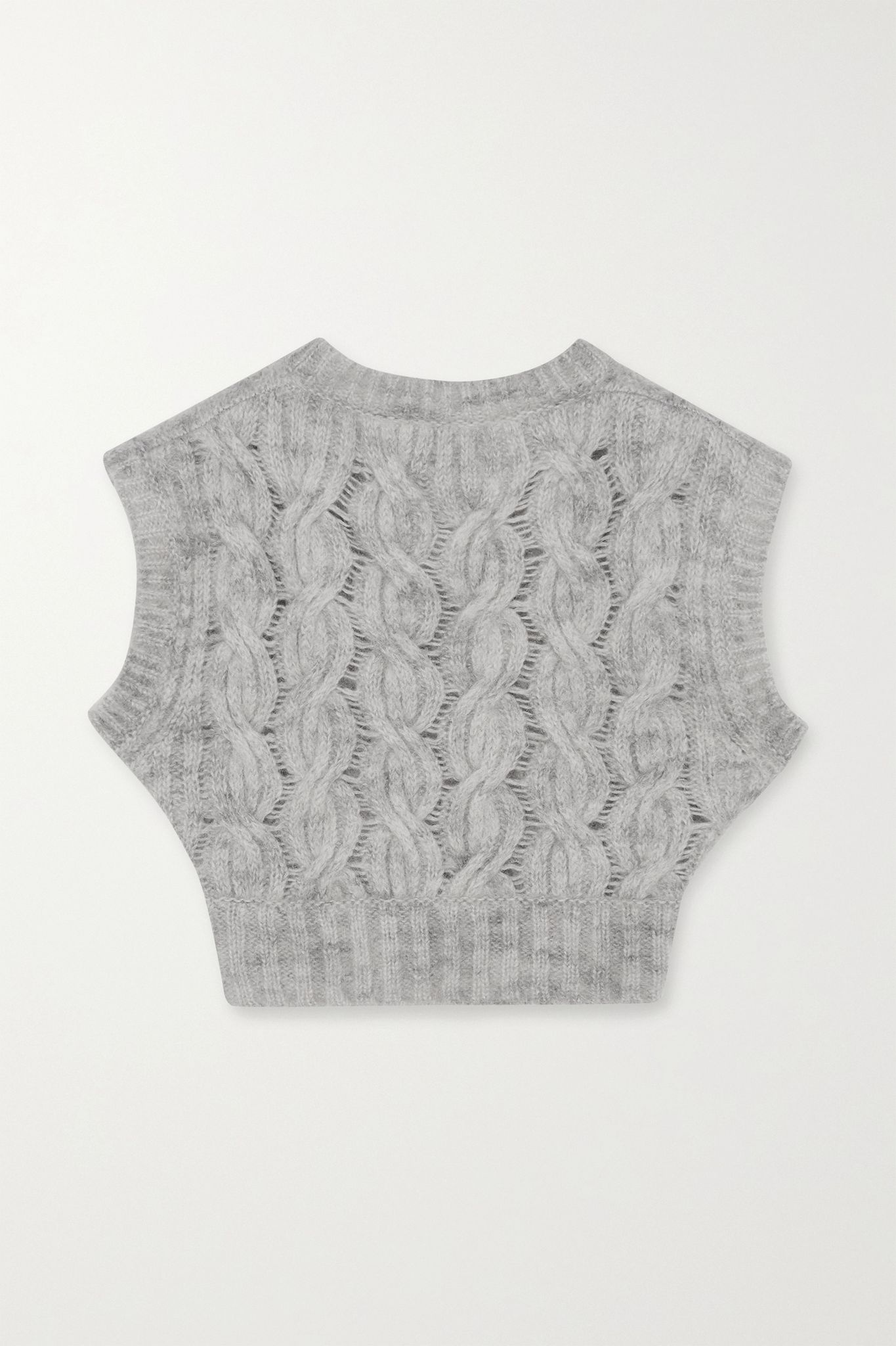 Cropped cable-knit mohair-blend vest - 2