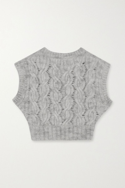 NINA RICCI Cropped cable-knit mohair-blend vest outlook