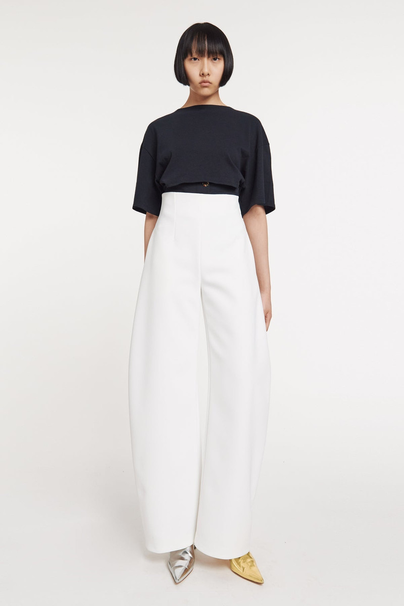 ROUNDED TAILORED TROUSERS WHITE 6