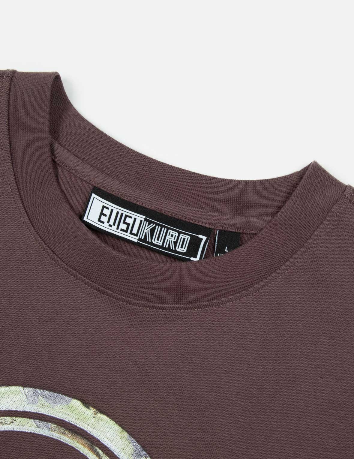 Rock-textured Print and Logo Embroidery Loose Fit T-shirt - 9