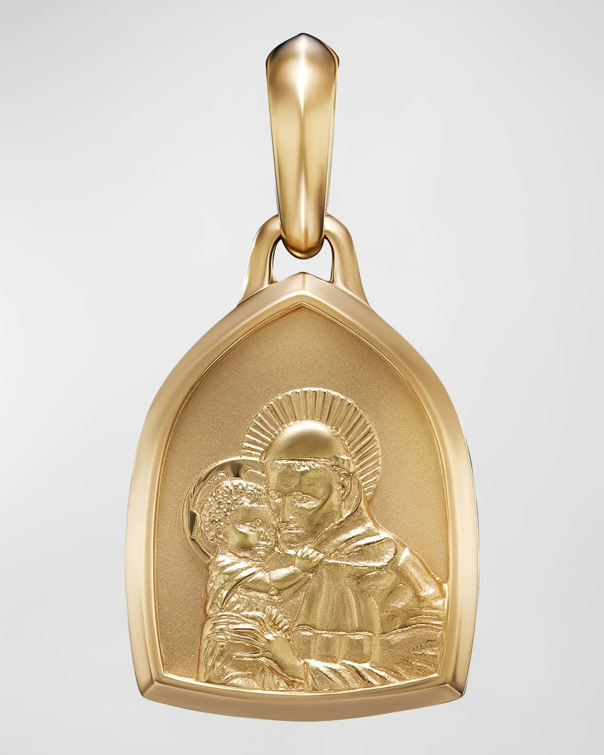 Men's St. Anthony Pendant in 18K Gold, 21.8mm - 1