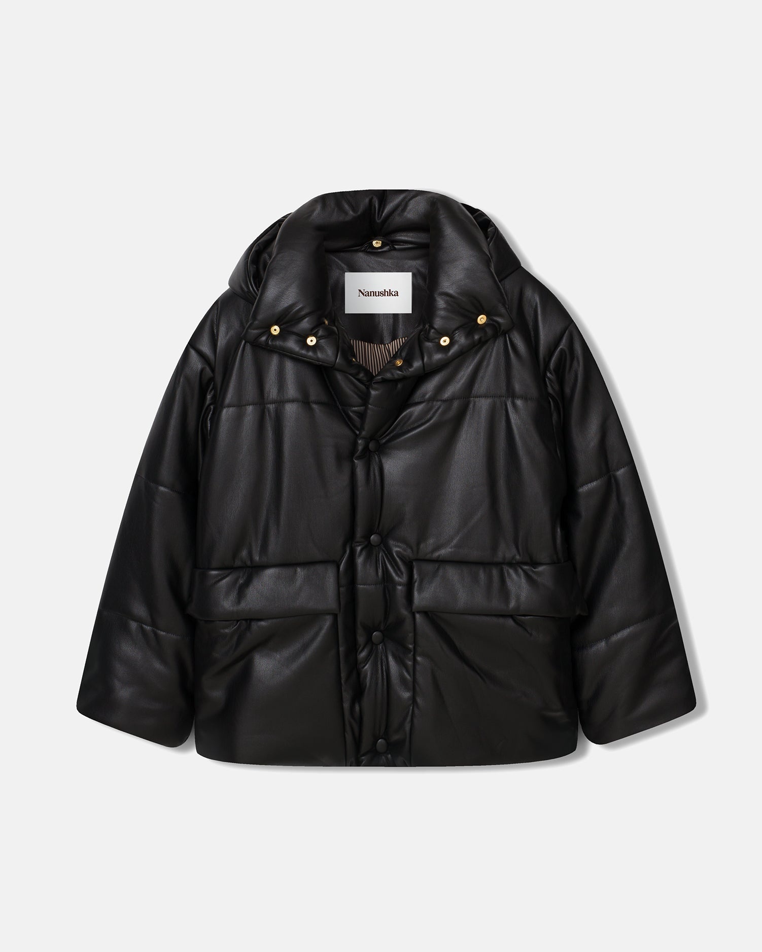 Okobor™ Alt-Leather Hooded Puffer - 4