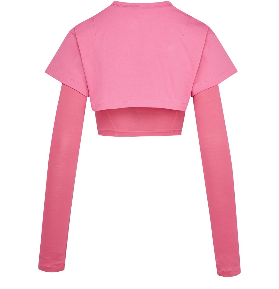 Double Long Sleeve Crop Top - 3