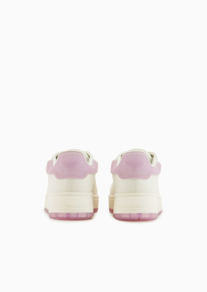 EMPORIO ARMANI Leather sneakers with contrasting rubber back outlook