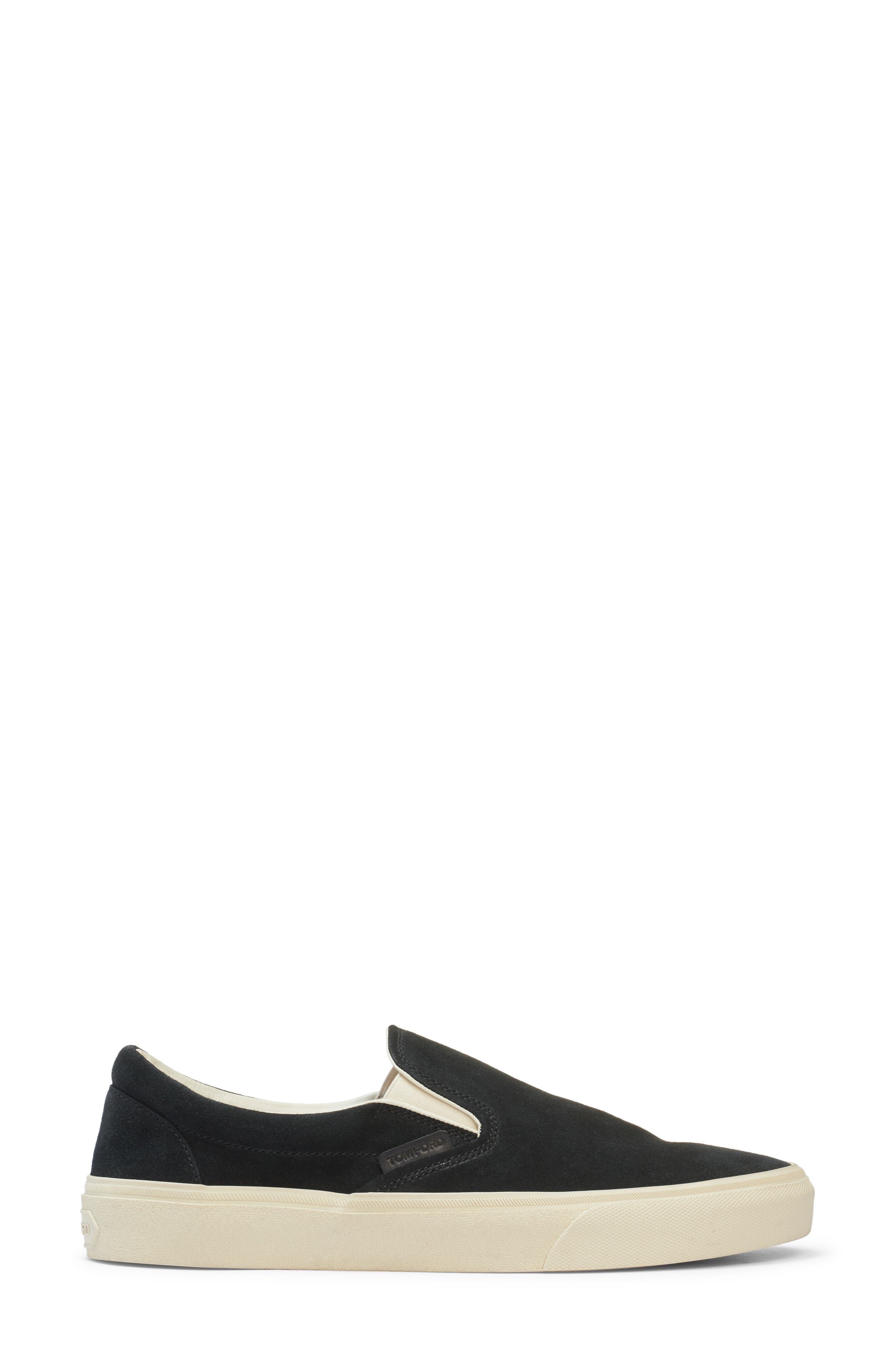 TOM FORD Jude Suede Slip-On Sneaker in 3Nw02 Black/Cream at Nordstrom - 3