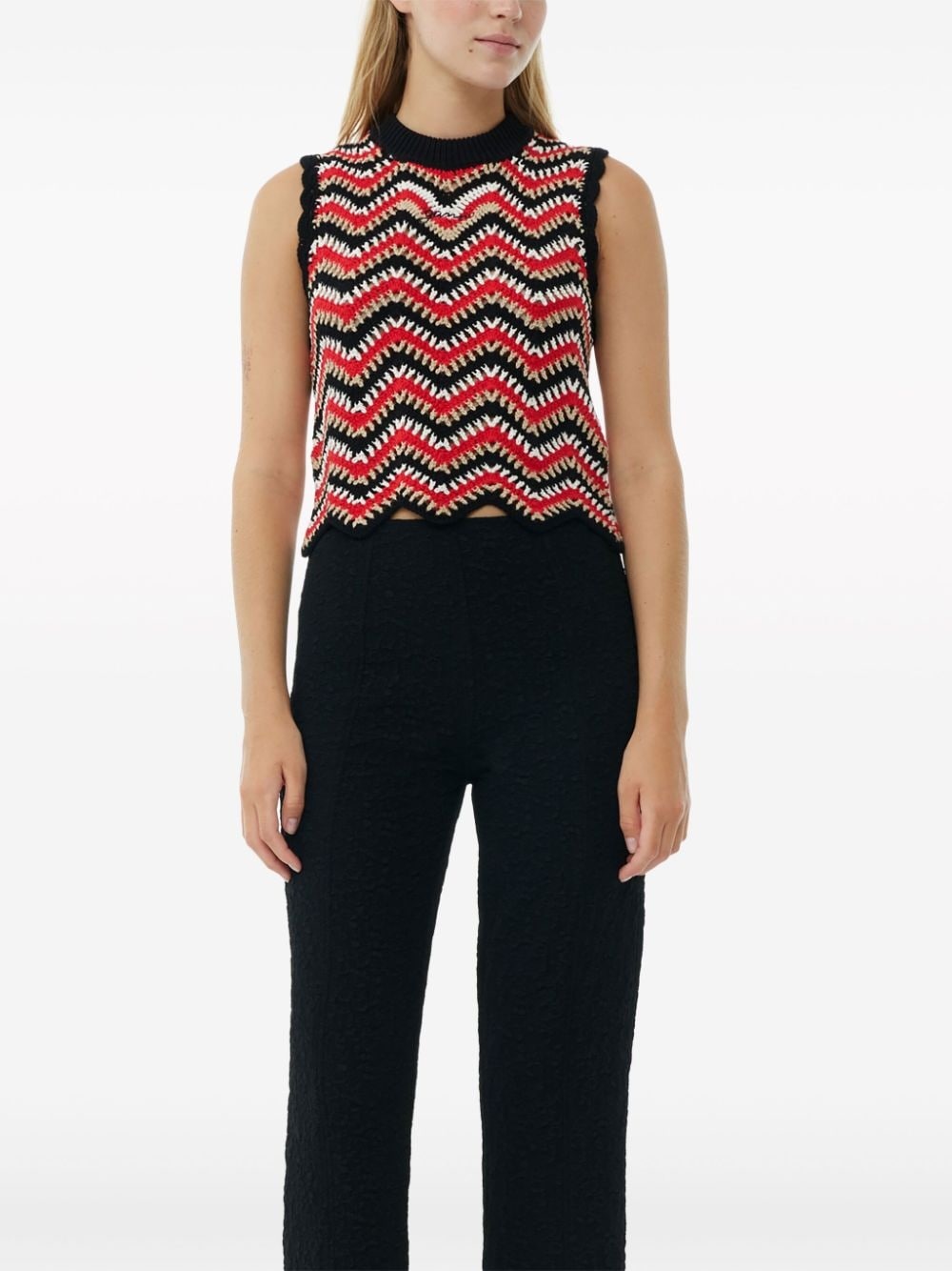 textured cropped trousers - 5
