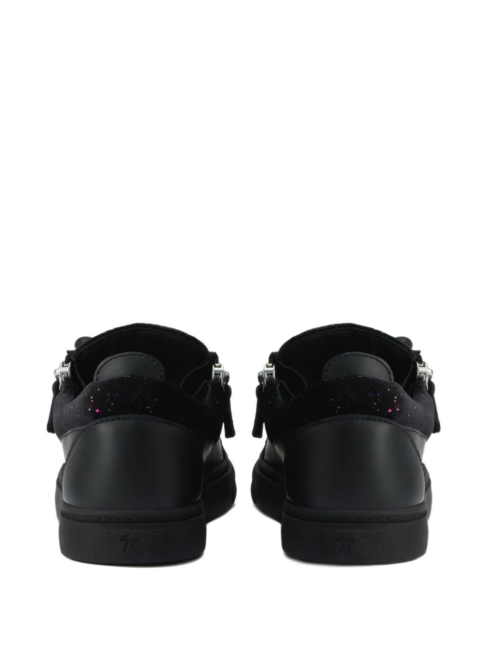 zip-detail glitter low-top sneakers - 3