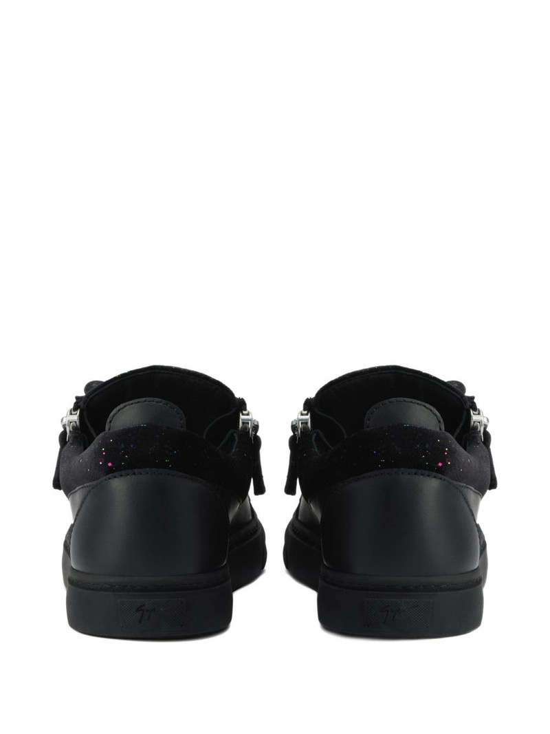 zip-detail glitter low-top sneakers 3