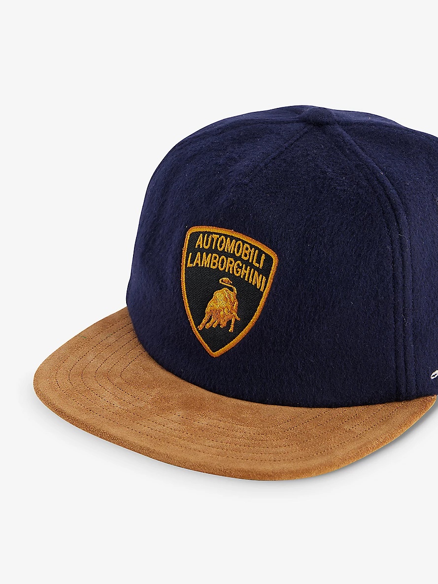 Lamborghini brand-embroidered wool-blend baseball cap - 2