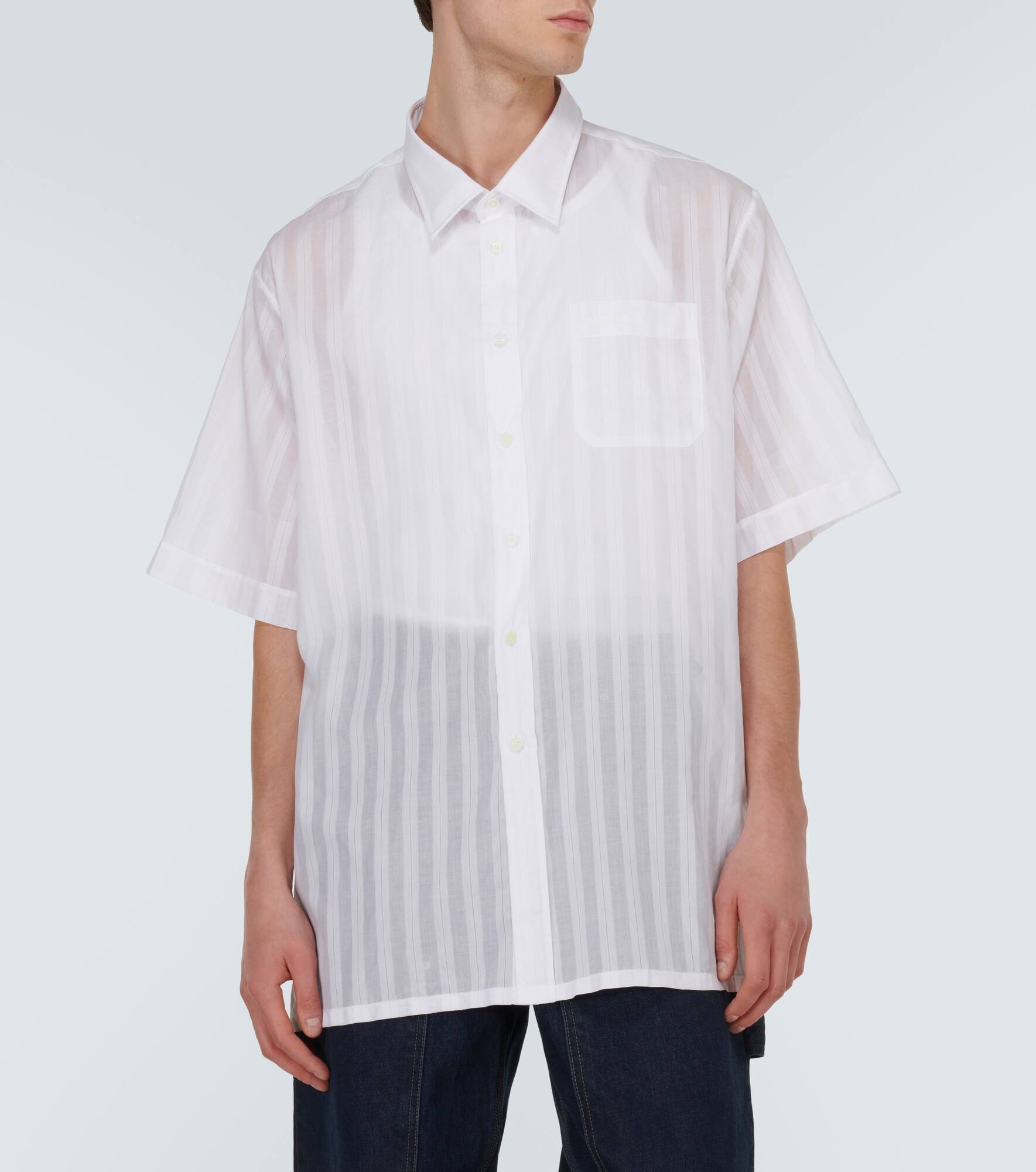 Striped cotton voile bowling shirt - 3