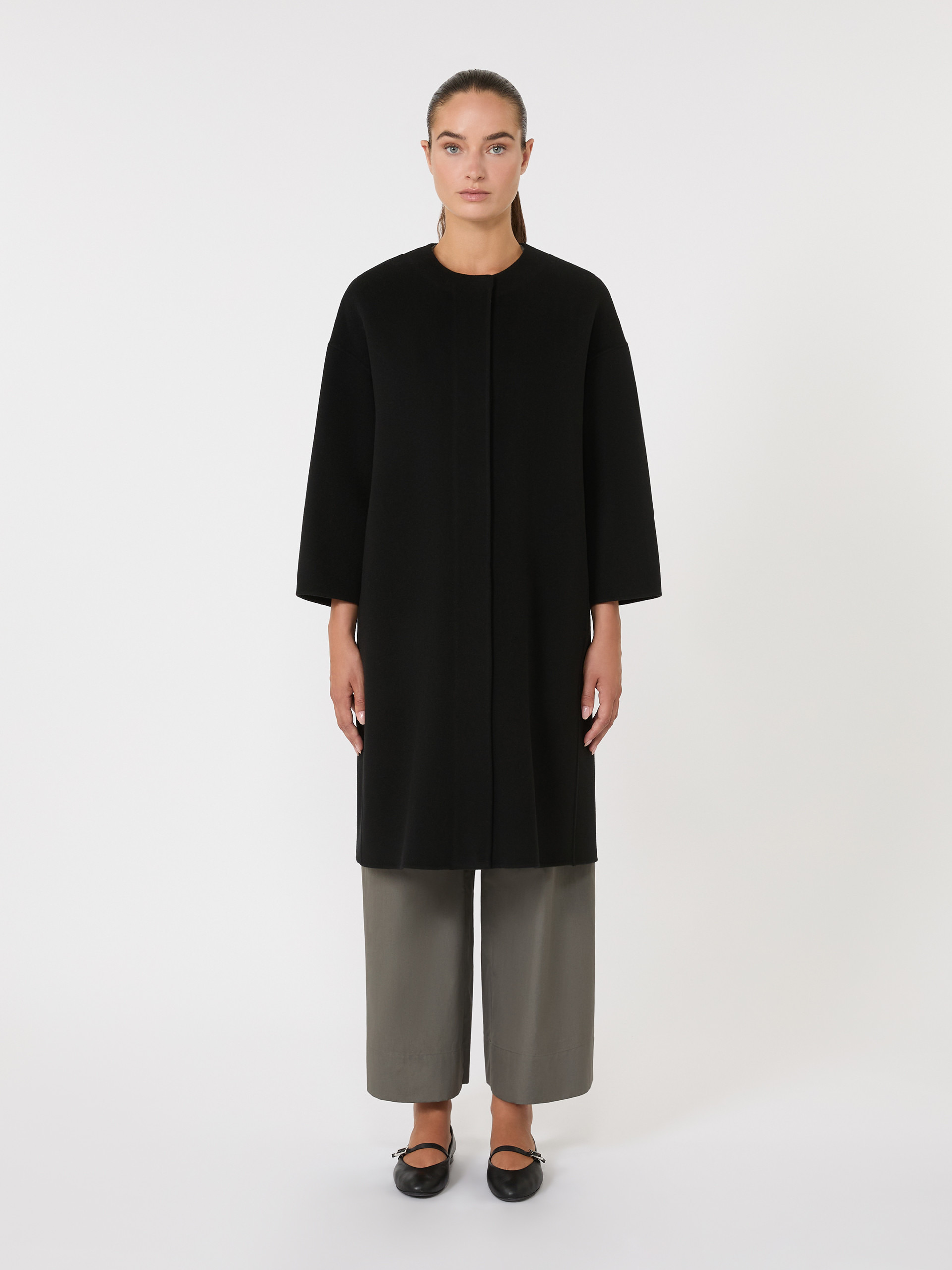 HELENE Wool crew-neck coat - 3