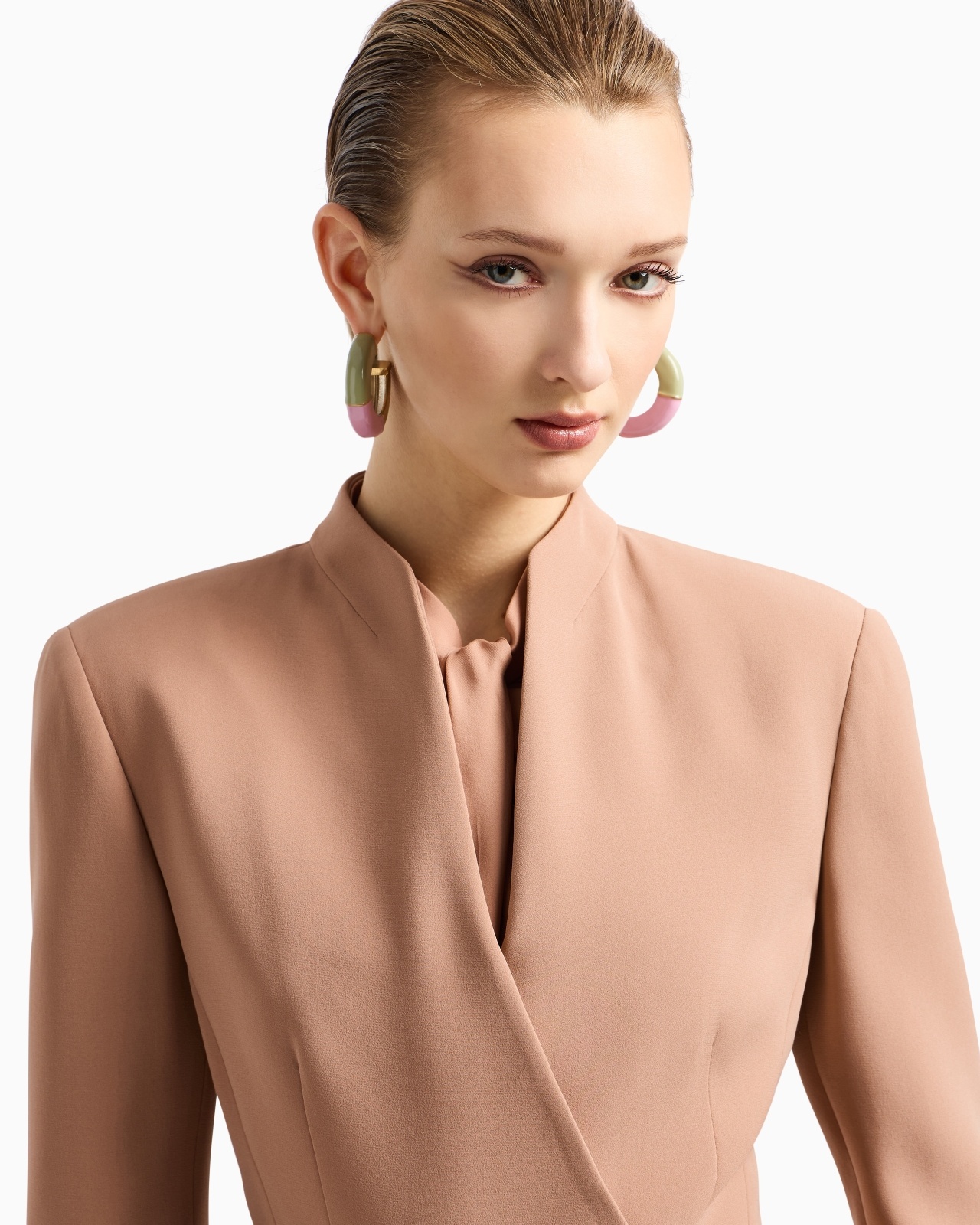 DOUBLE-BREASTED JACKET IN SILK CADY - 5