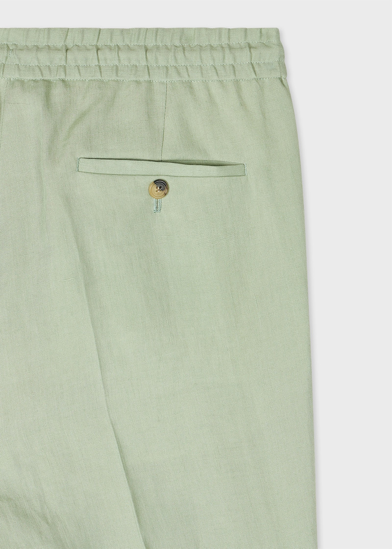 Paul Smith Light Green Linen Drawstring Trousers outlook