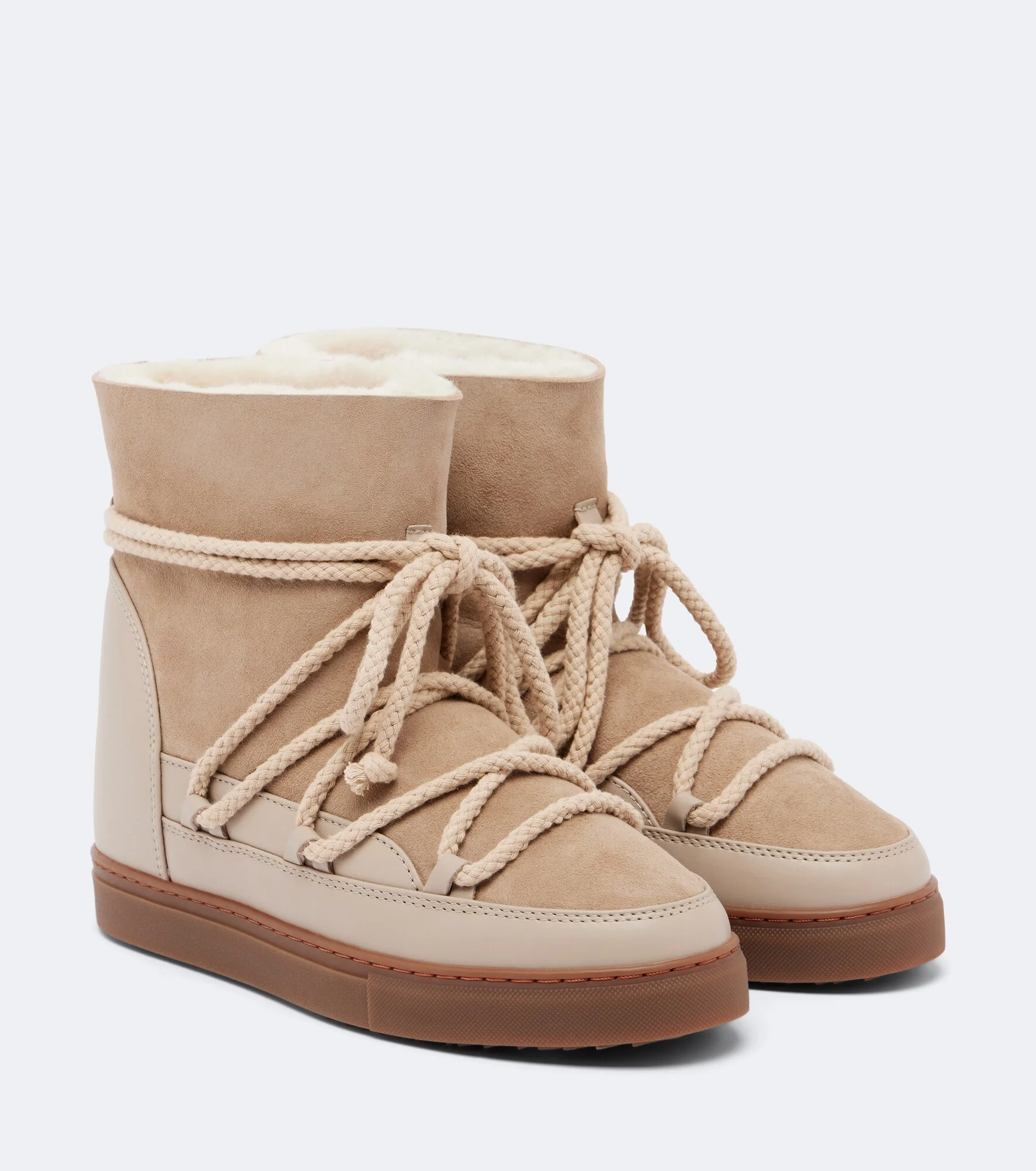 Classic leather-trimmed suede snow boots - 1