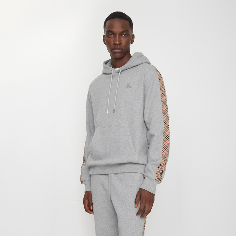 Burberry Check Trim Cotton Hoodie outlook
