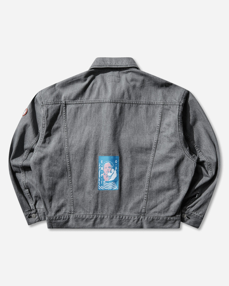 Cav Empt Men's Washed Black Denim Trucker Jacket Grey outlook