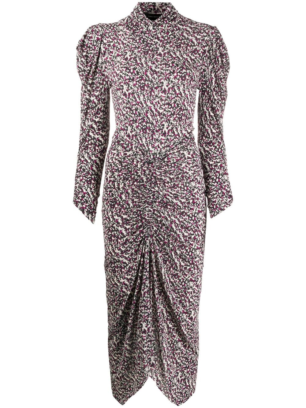 abstract-print mid-length dress - 1