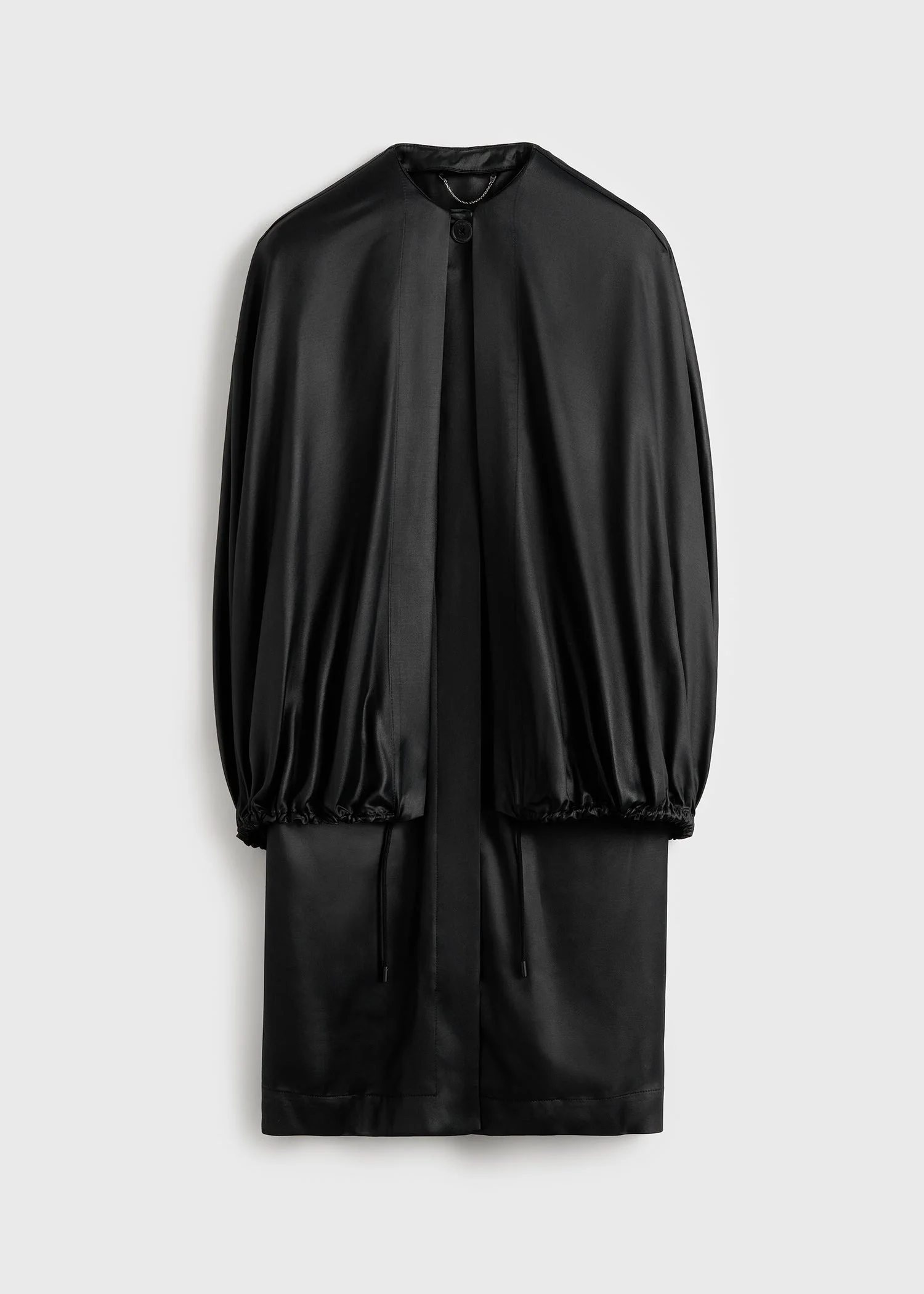 Detachable cape evening coat black - 1