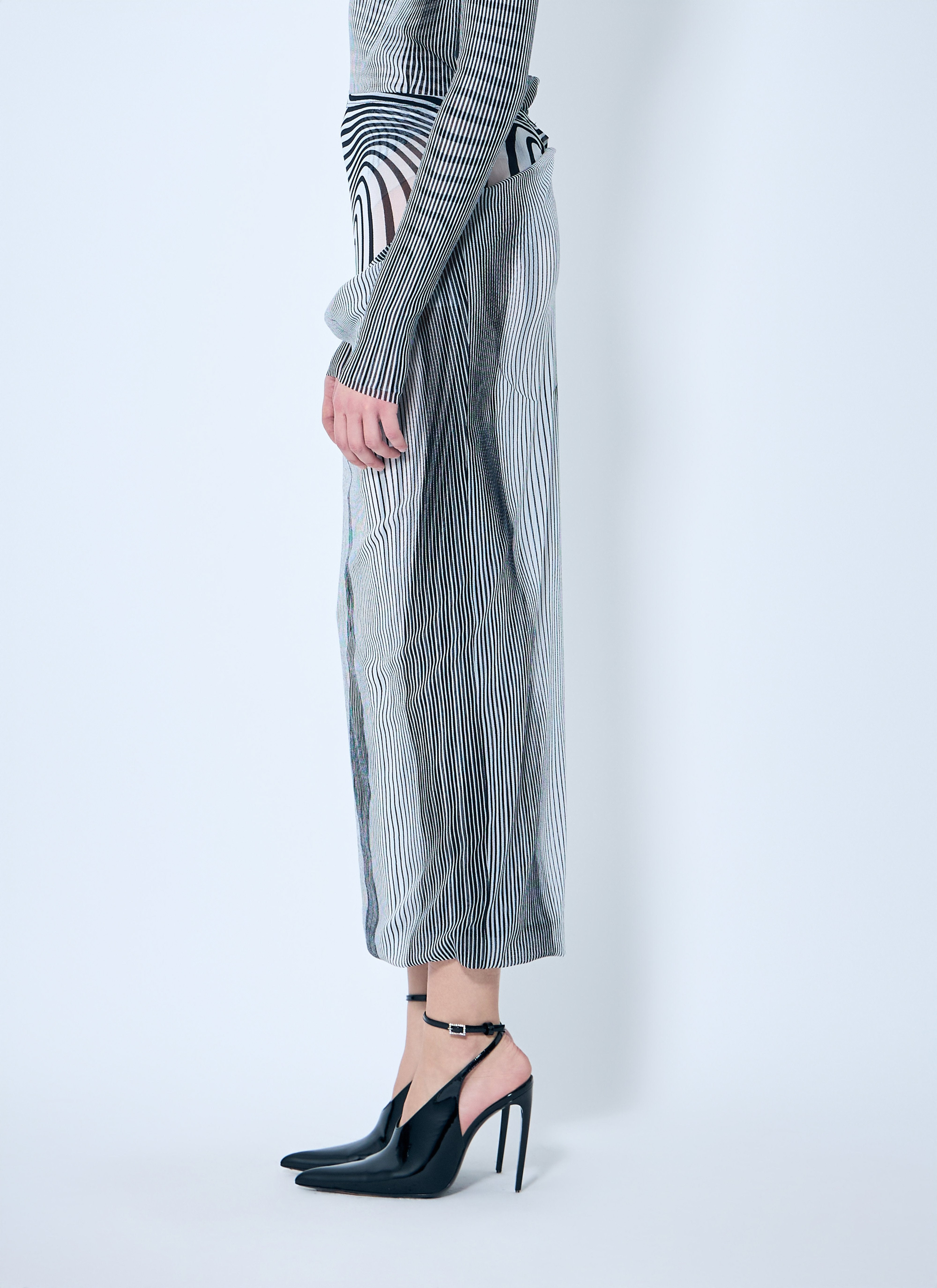 Jean Paul Gaultier Women Double-Layer Mesh Midi Skirt - 3