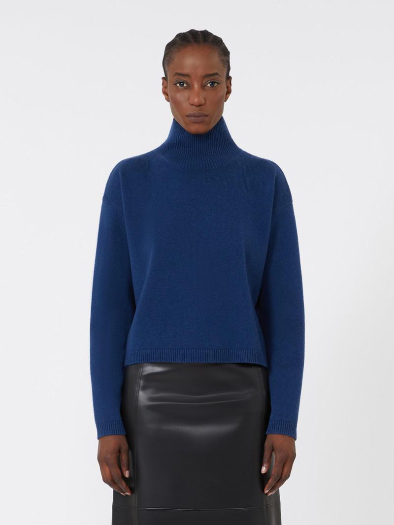 MATTEO Wool and cashmere cropped polo-neck sweater 3
