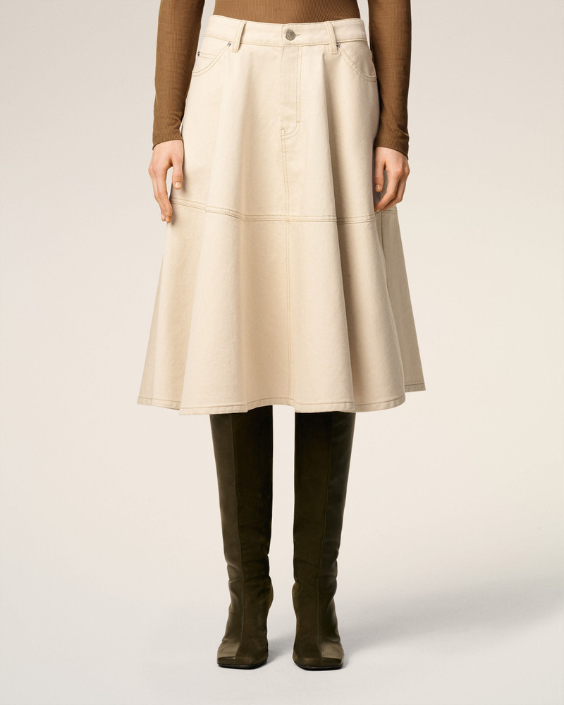 WHITE COTTON MIDI SKIRT 3