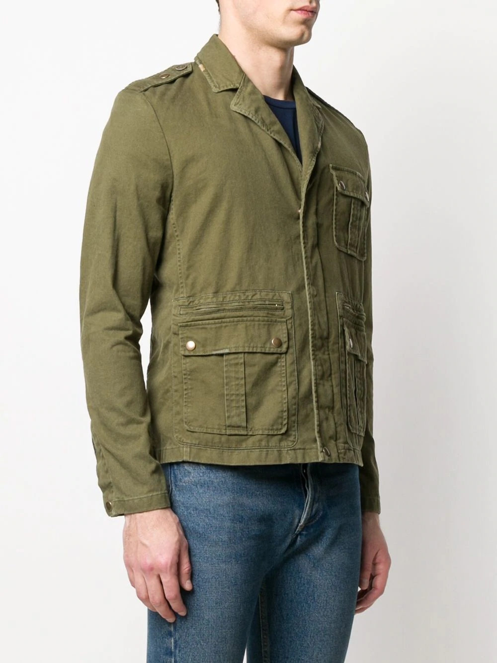 cargo-pocket military jacket - 3