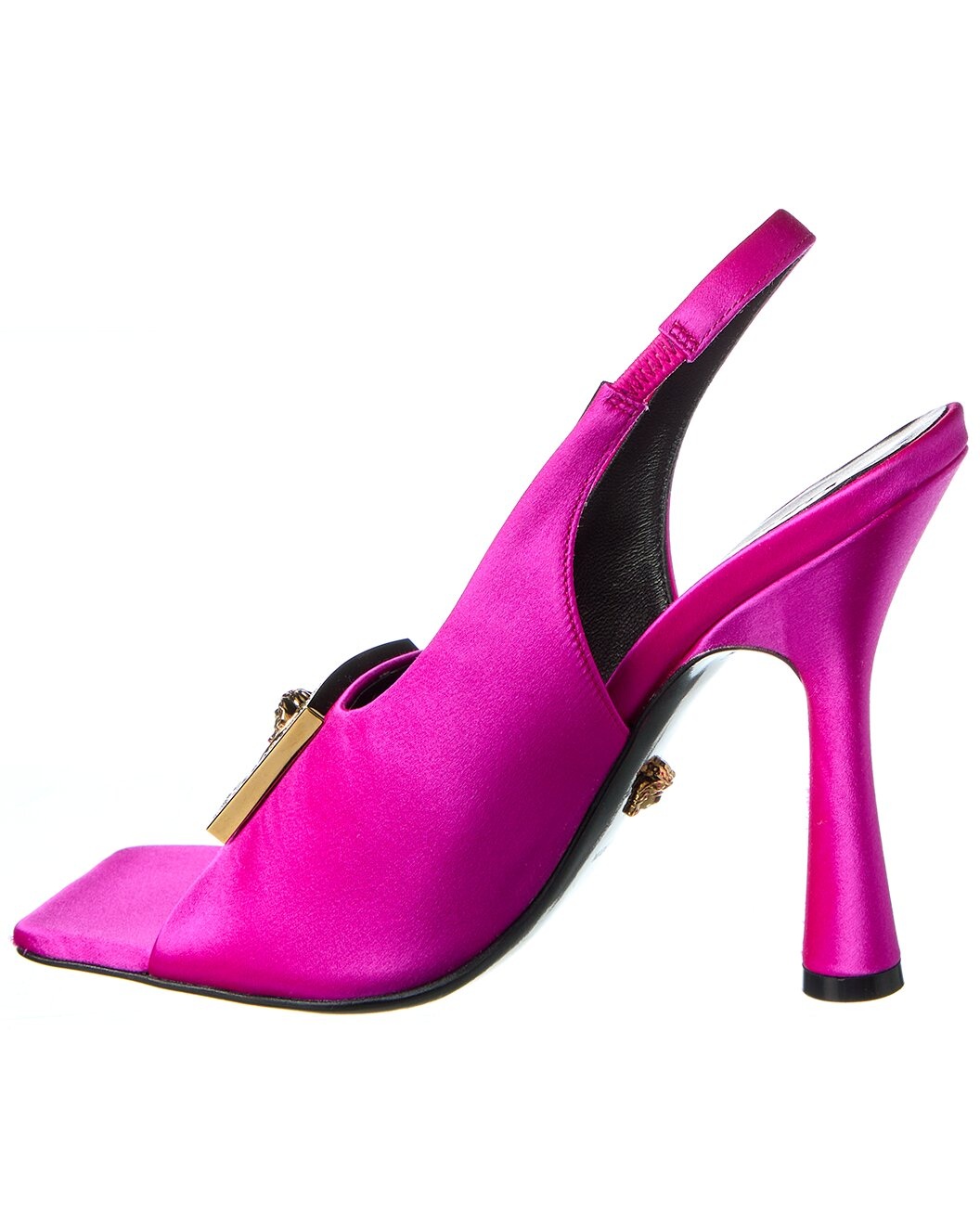 Versace Medusa Plaque Satin Slingback Sandal - 2
