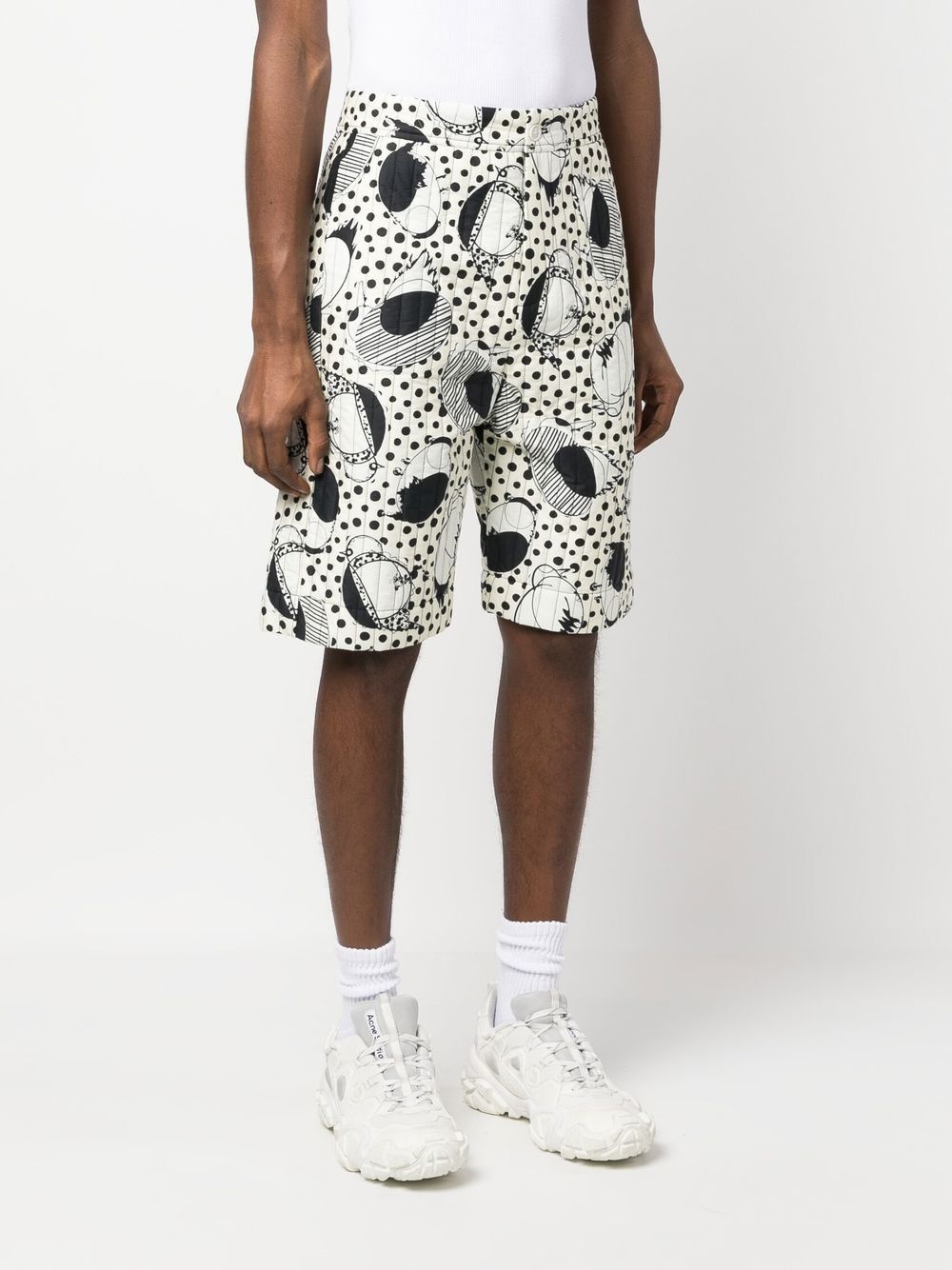 Wheel abstract-print quilted shorts - 3
