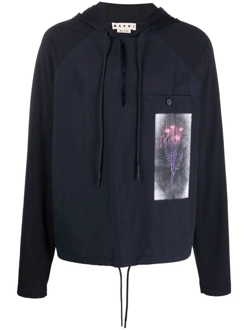 graphic-print hooded jacket - 1