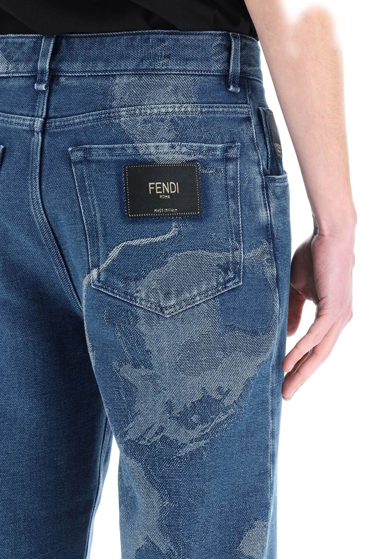 JACQUARD DENIM JEANS - 5