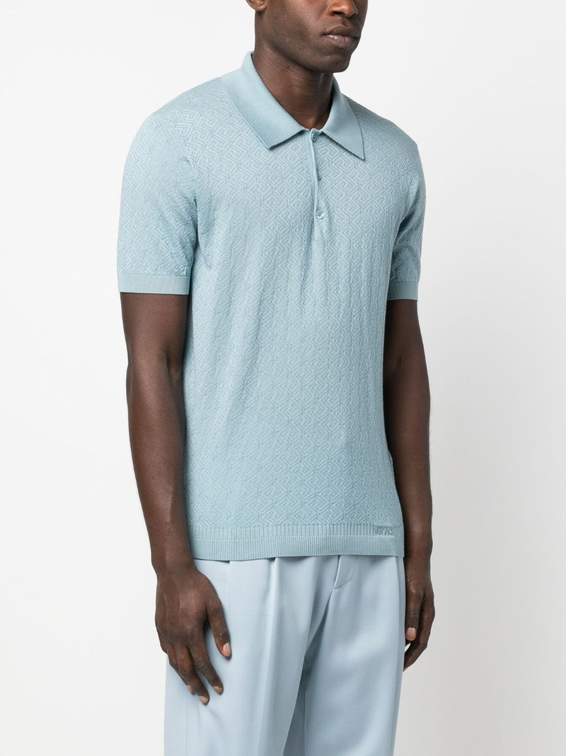 La Greca pointelle-knit polo shirt 3