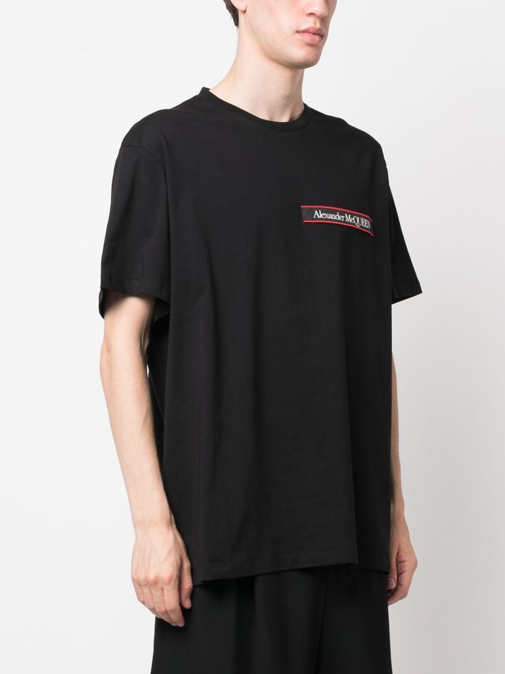 logo-patch cotton T-shirt - 3