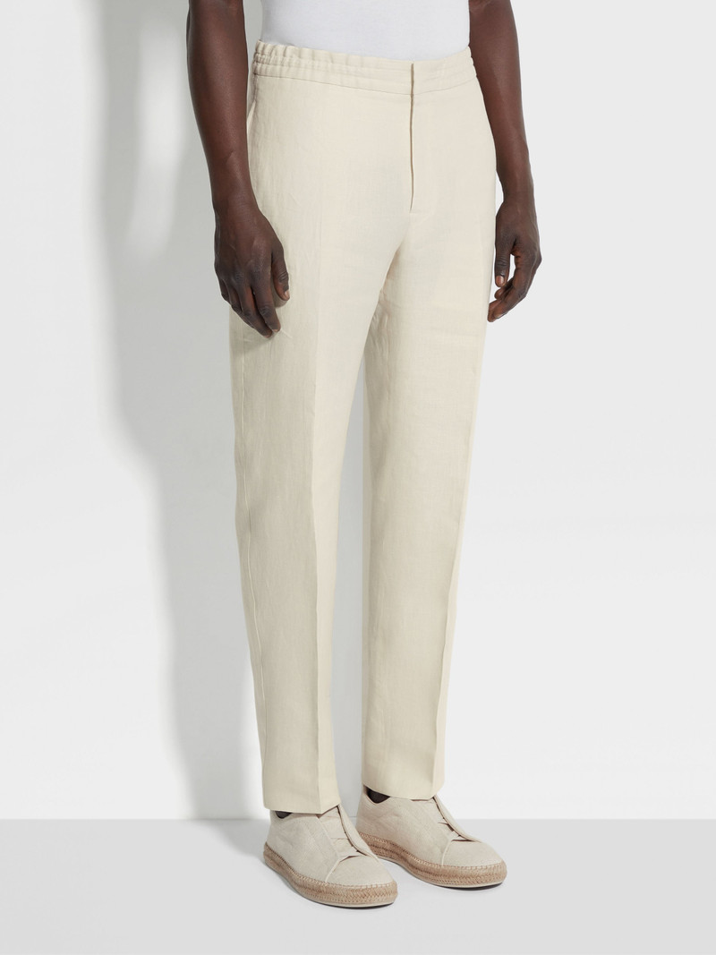 WHITE OASI LINO PANTS 5