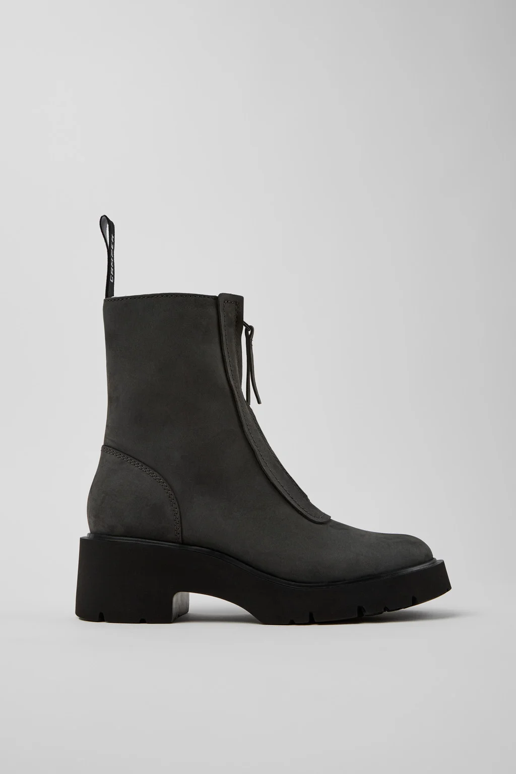 Milah Gray Nubuck Mid Boots for Women. - 1