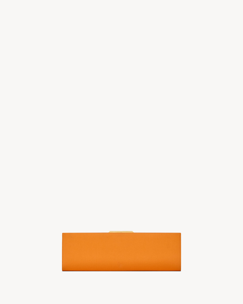 SAINT LAURENT MIDNIGHT LARGE CLUTCH IN SATIN outlook