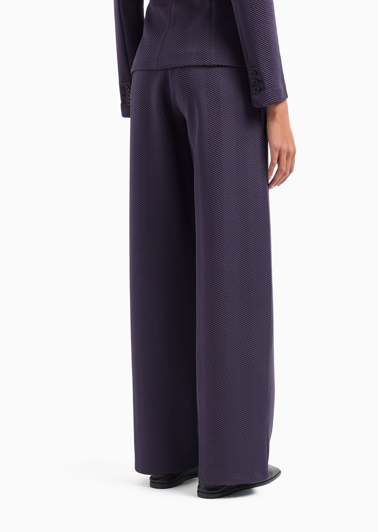 Embossed chevron jacquard jersey trousers - 3