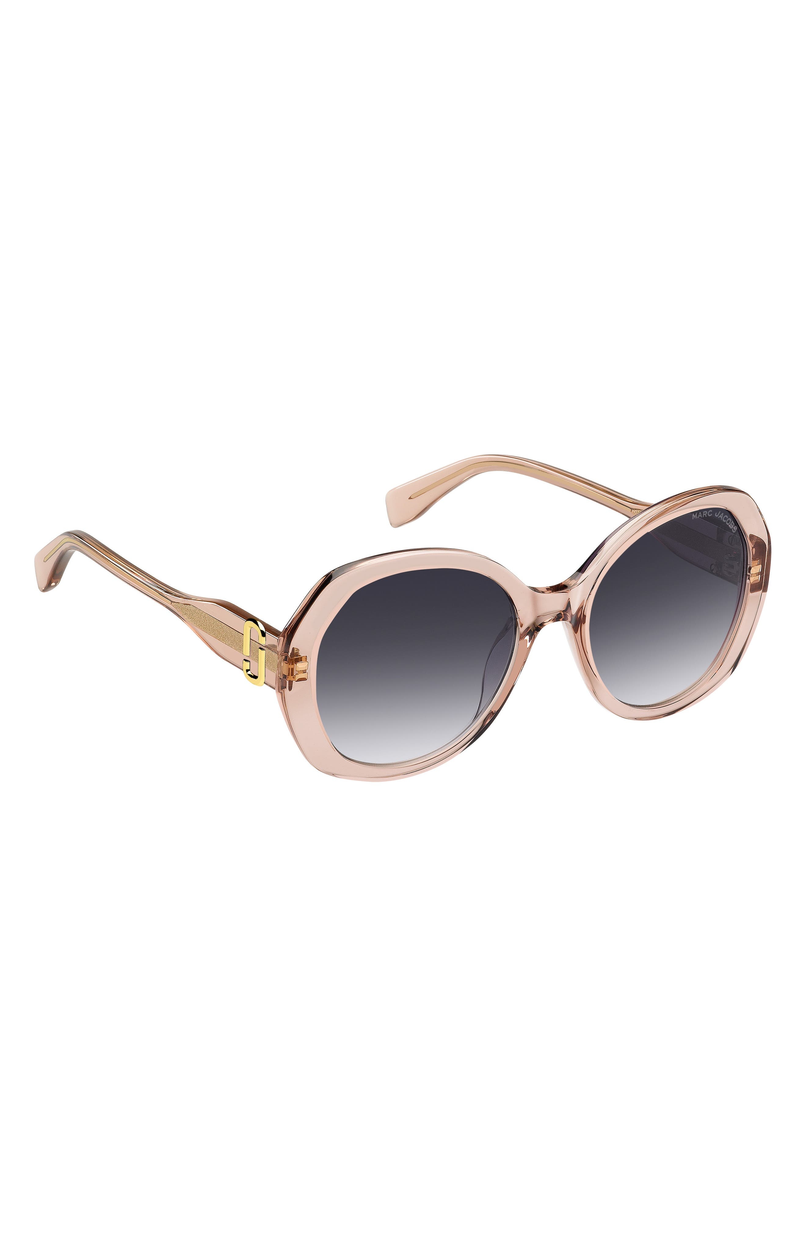 Marc Jacobs 55mm Gradient Oval Sunglasses in Beige/Dark Grey Sf at Nordstrom - 3