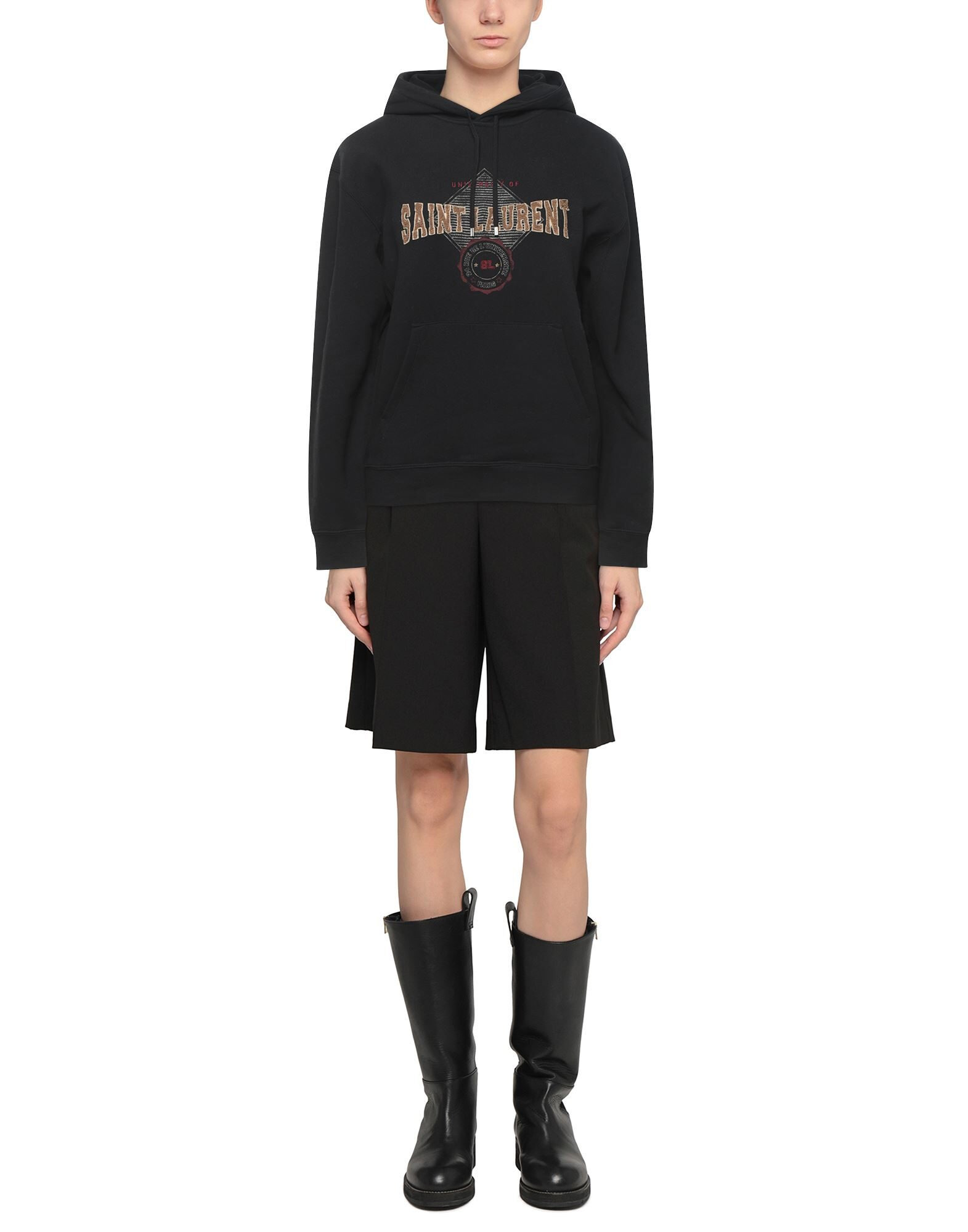 Black Women's Hooded Sweatshirt - 2