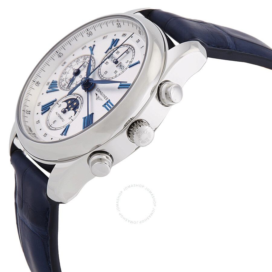 Longines The Longines Master Collection Chronograph GMT Automatic Moon Phase Silver Dial Men's Watch - 2