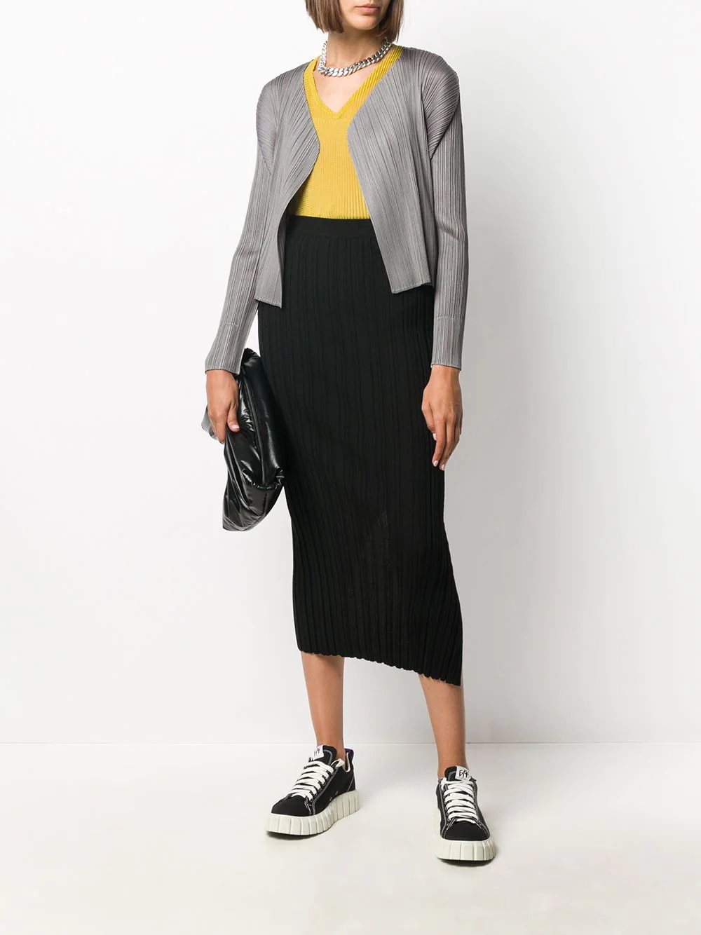 open-front pleated jacket  - 2