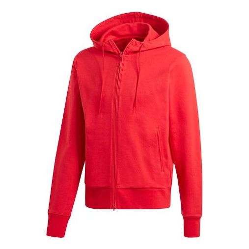 Men's Y-3 Solid Color Casual Hooded Zipper Jacket Red GK4482 - 1