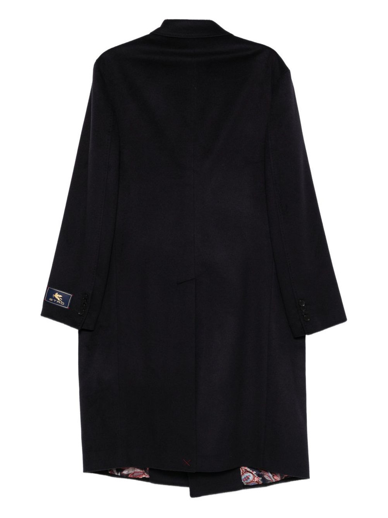 Etro double-breasted paisley-lined coat outlook