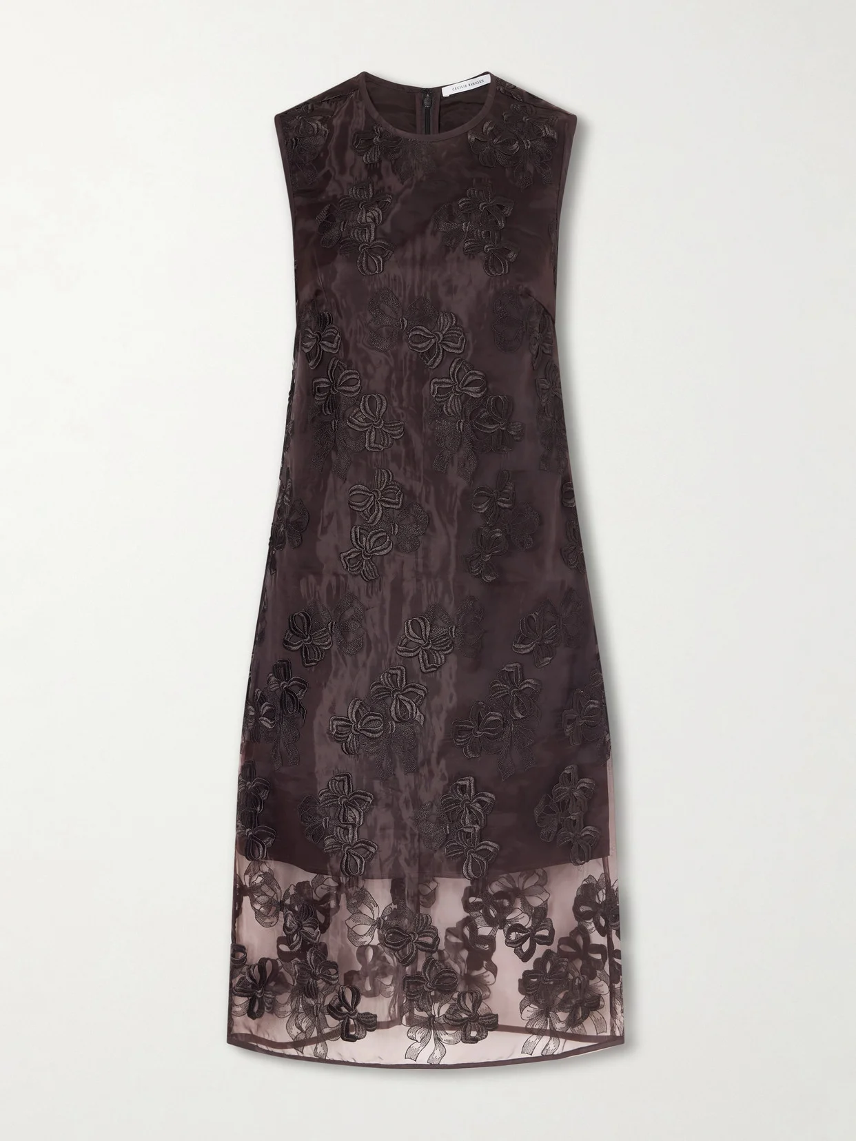 Cbdevin Embroidered Rosette Organza Midi Dress - 1