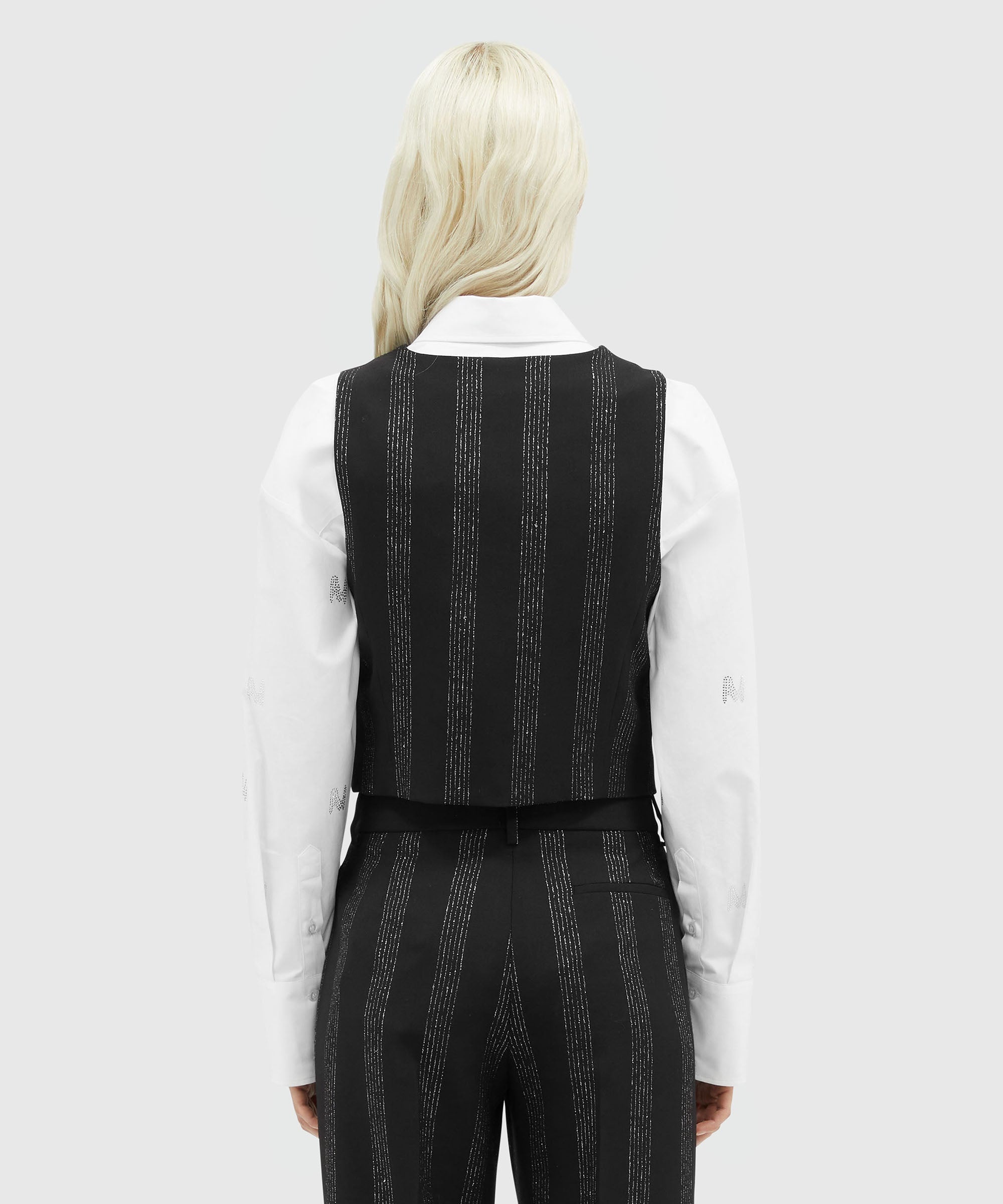 Wool lurex pinstripe vest - 3