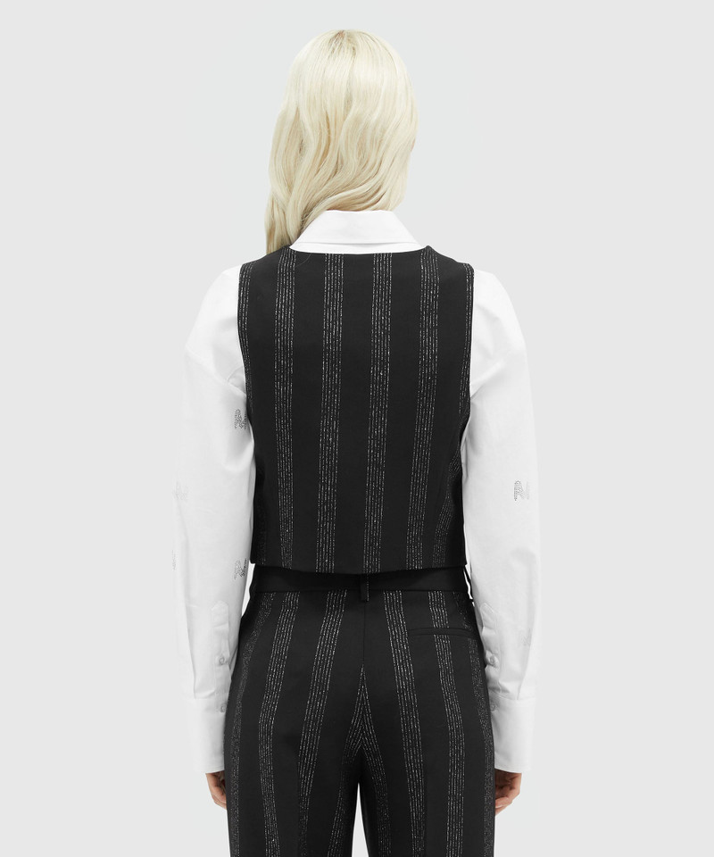 Wool lurex pinstripe vest 3